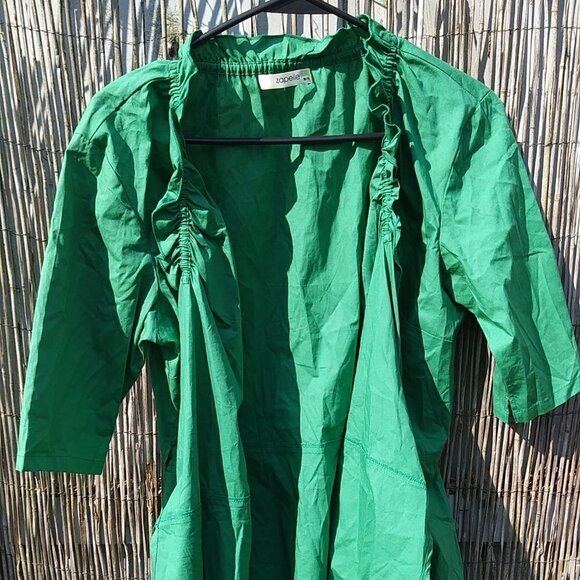 Zapelle Wrap Around Blouse - Emerald Green - M-10 - Picture 1 of 12